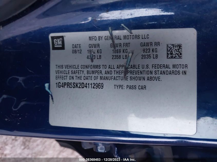 2013 BUICK VERANO CONVENIENCE GROUP - 1G4PR5SK2D4112969