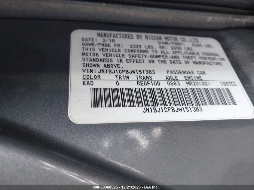 2018 NISSAN ROGUE SPORT SL - JN1BJ1CP8JW151383