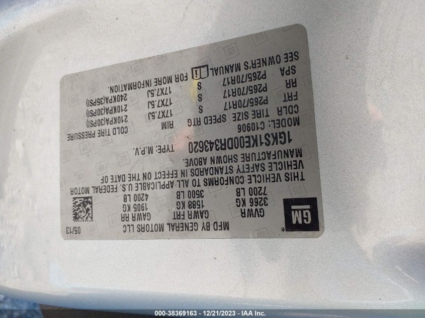 2013 GMC YUKON XL 1500 SLT - 1GKS1KE00DR343620
