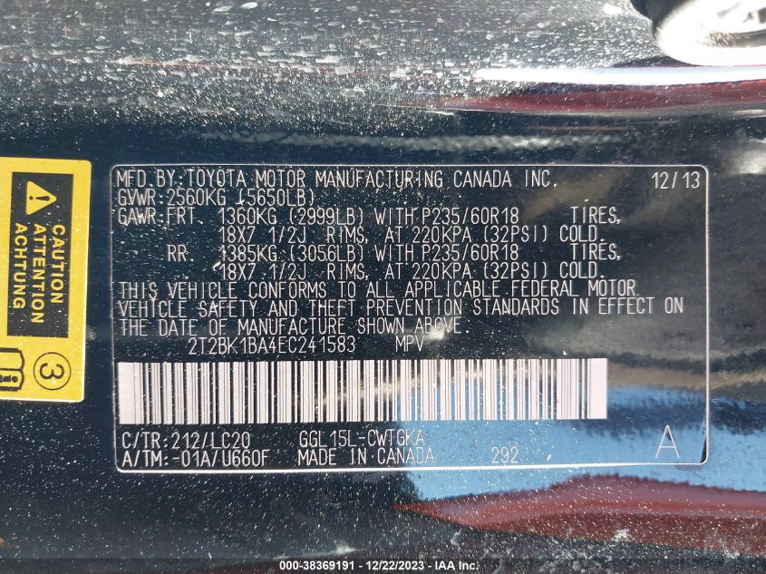 2014 LEXUS RX 350 - 2T2BK1BA4EC241583