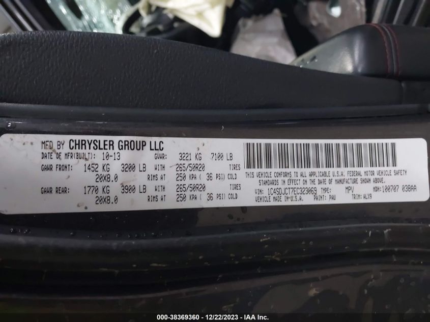2014 DODGE DURANGO R/T - 1C4SDJCT7EC323069