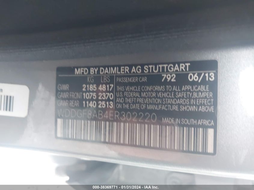 2014 MERCEDES-BENZ C 300 300 4MATIC - WDDGF8AB4ER302220