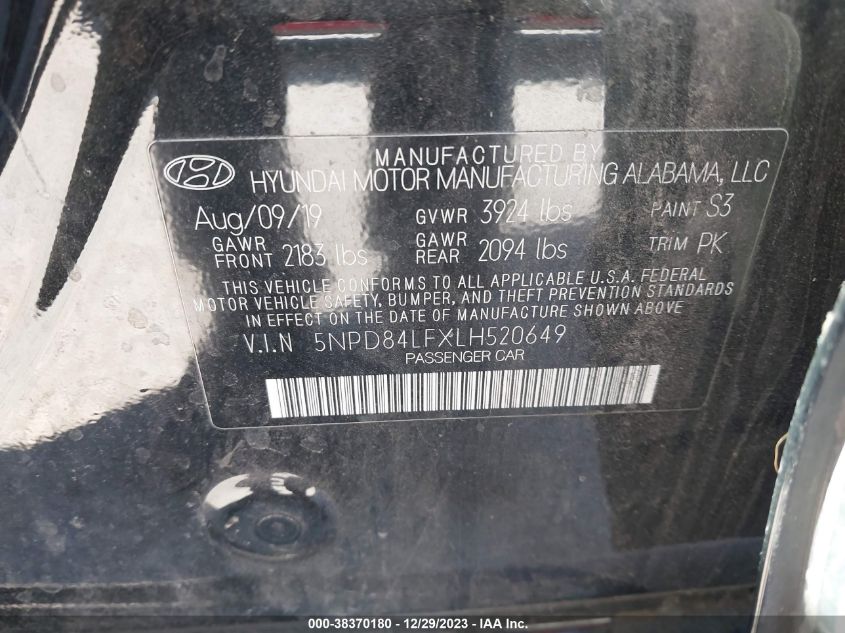 2020 HYUNDAI ELANTRA VALUE EDITION - 5NPD84LFXLH520649