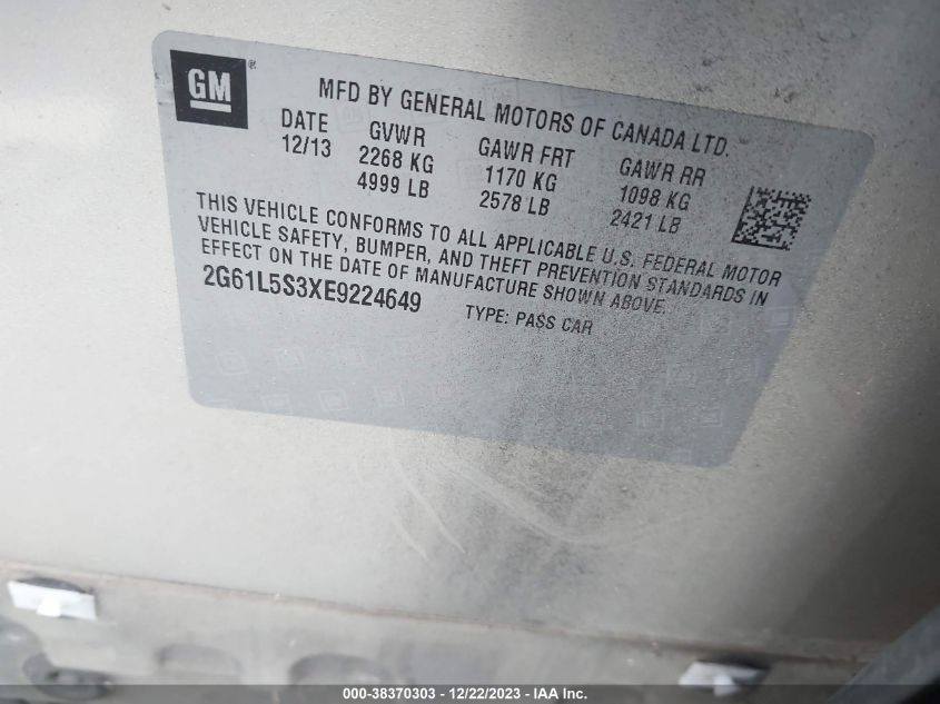 2014 CADILLAC XTS - 2G61L5S3XE9224649