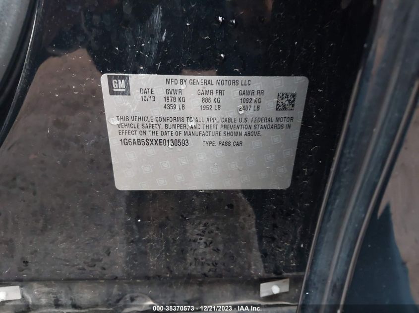 2014 CADILLAC ATS LUXURY - 1G6AB5SXXE0130593