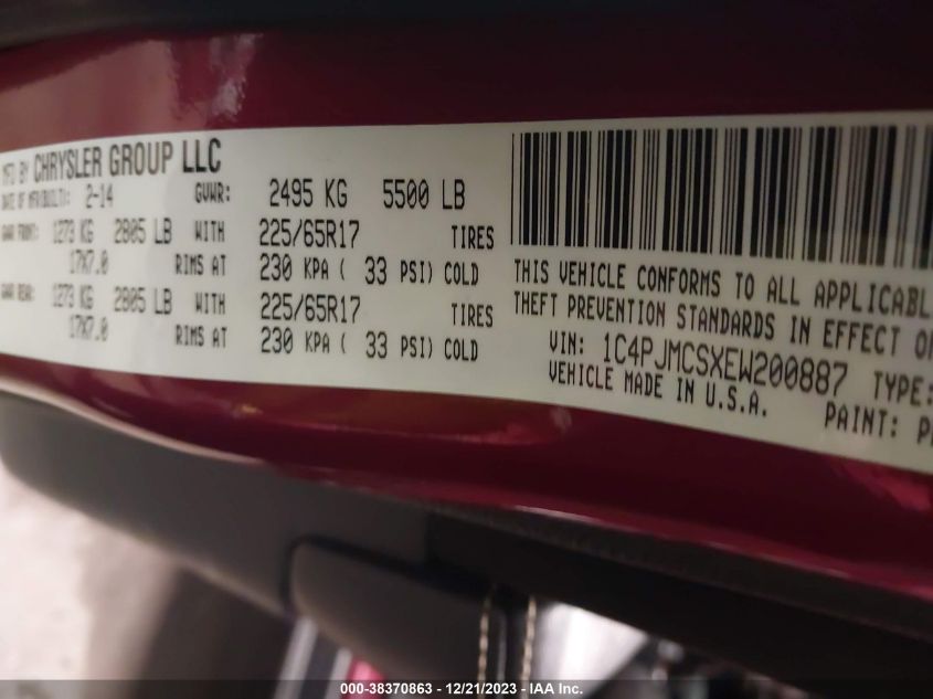 2014 JEEP CHEROKEE LATITUDE - 1C4PJMCSXEW200887