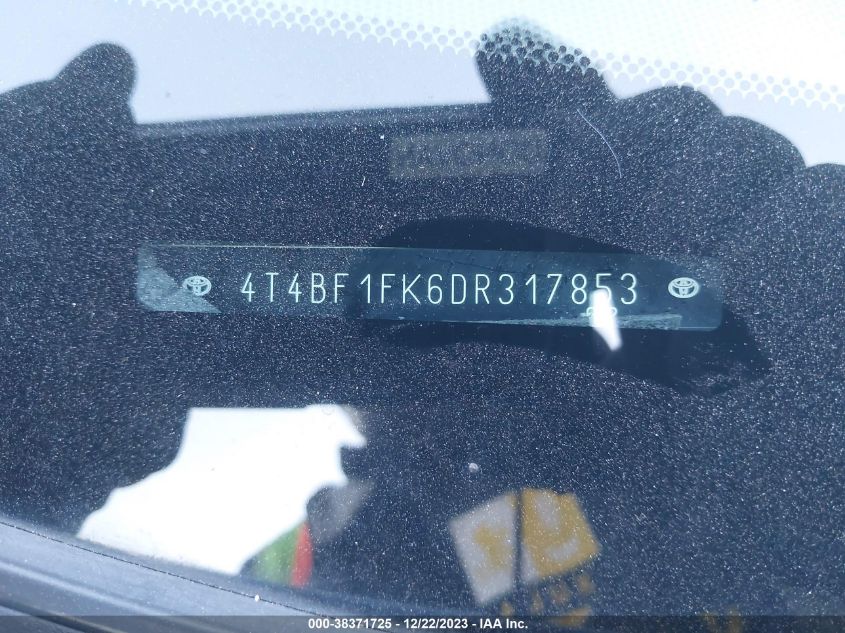 2013 TOYOTA CAMRY LE - 4T4BF1FK6DR317853