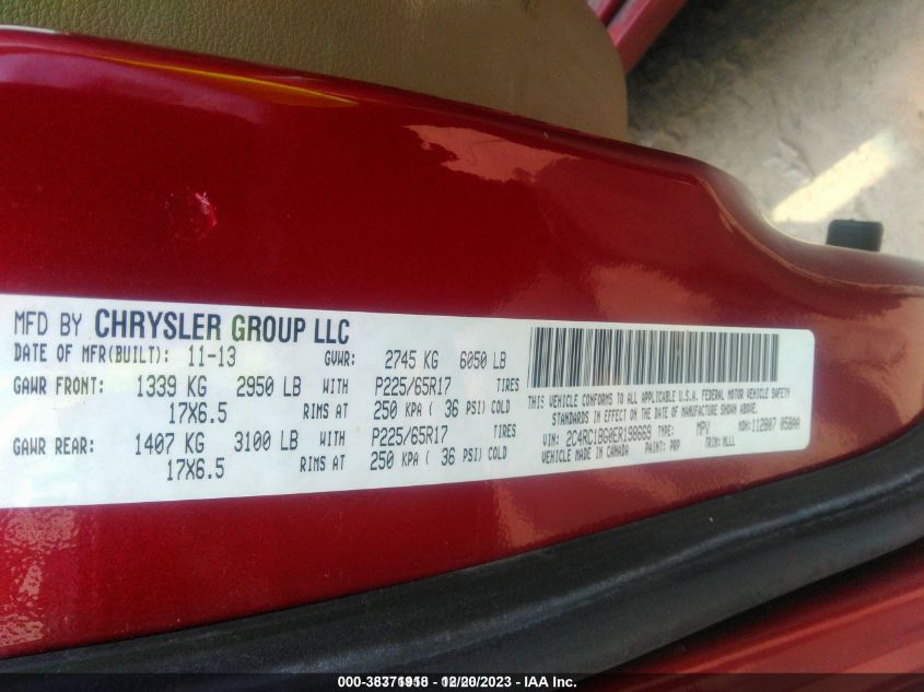 2014 CHRYSLER TOWN & COUNTRY TOURING - 2C4RC1BG0ER198669