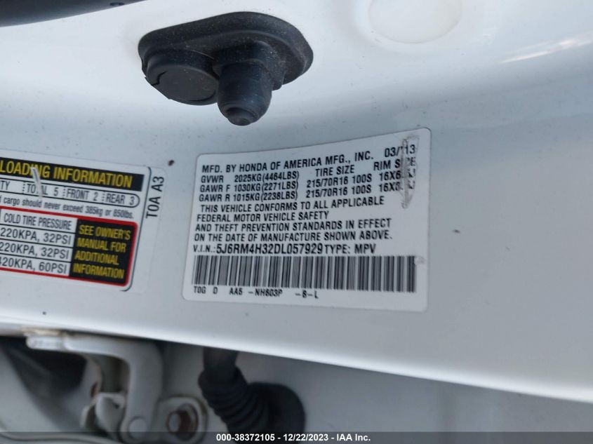 2013 HONDA CR-V LX - 5J6RM4H32DL057929