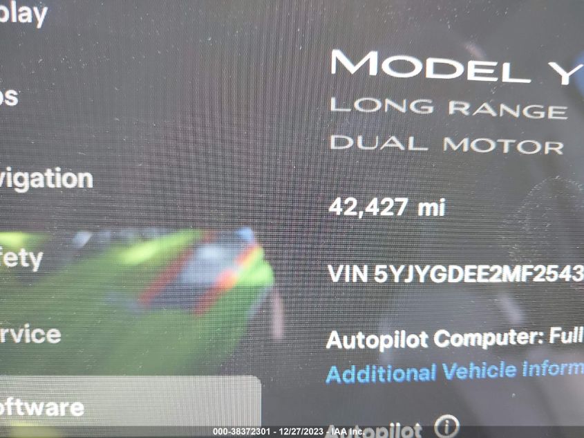 2021 TESLA MODEL Y LONG RANGE DUAL MOTOR ALL-WHEEL DRIVE - 5YJYGDEE2MF254391