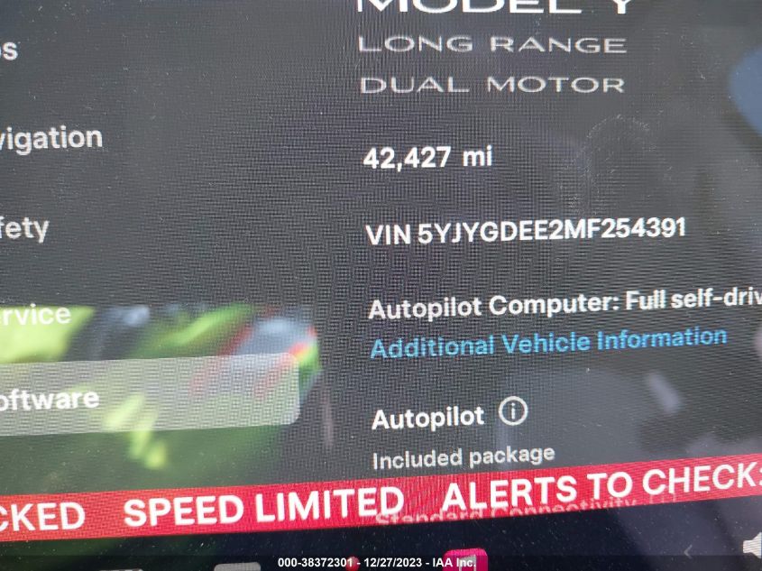 2021 TESLA MODEL Y LONG RANGE DUAL MOTOR ALL-WHEEL DRIVE - 5YJYGDEE2MF254391