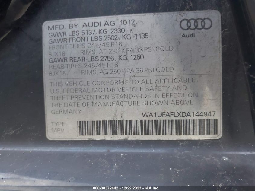 2013 AUDI ALLROAD 2.0T PREMIUM PLUS - WA1UFAFLXDA144947