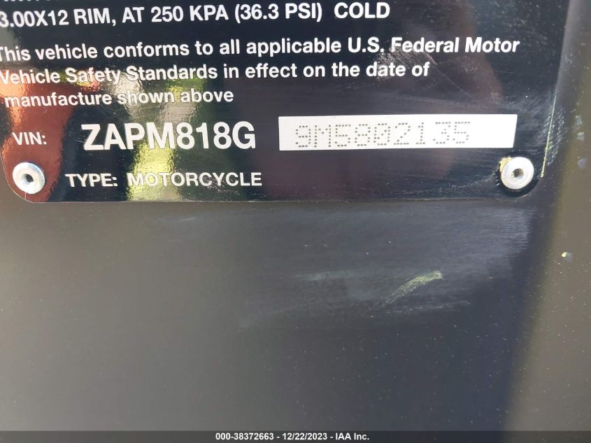 2021 VESPA PRIMAVERA/SPRINT 150 ZAPM818G9M5802135