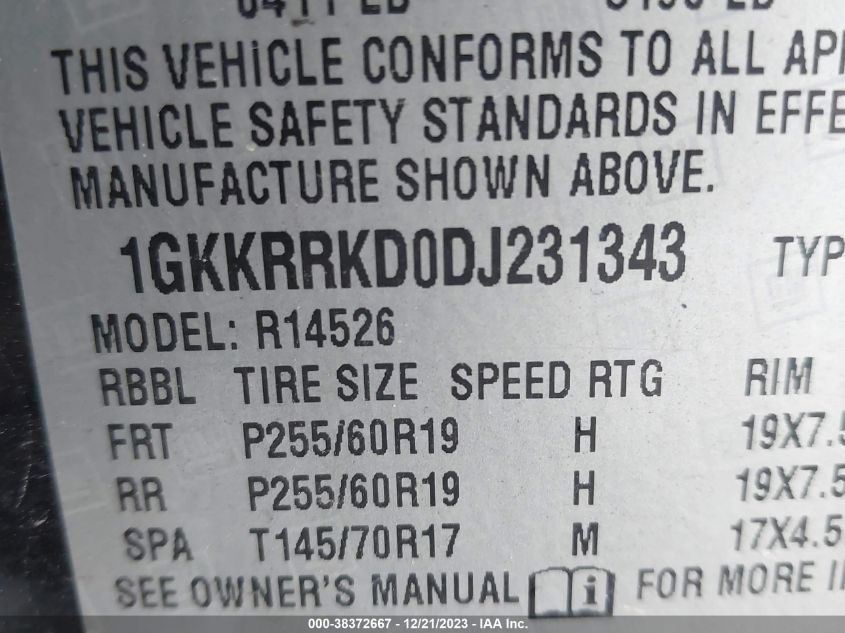 2013 GMC ACADIA SLT-1 - 1GKKRRKD0DJ231343