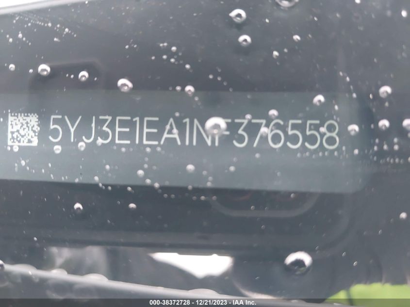 2022 TESLA MODEL 3 - 5YJ3E1EA1NF376558