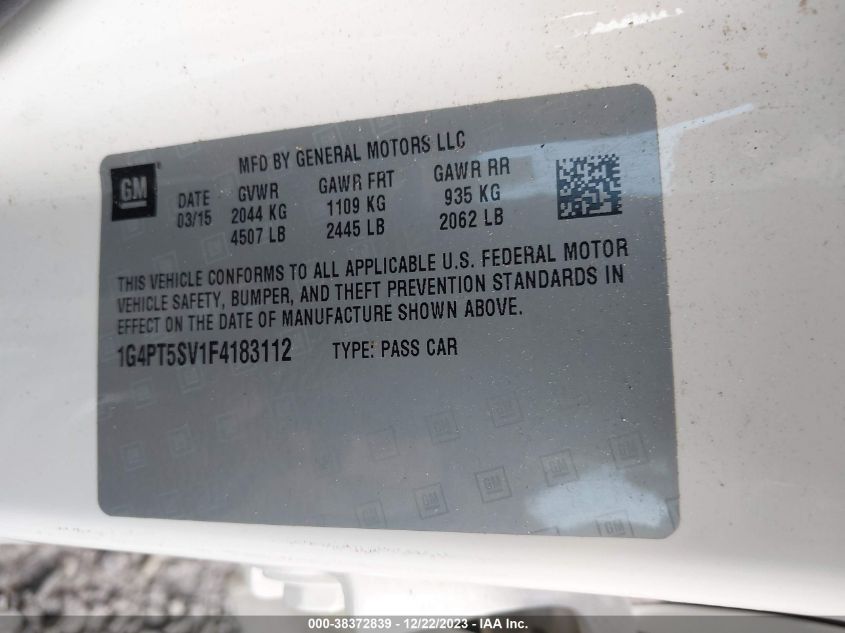 2015 BUICK VERANO PREMIUM TURBO GROUP - 1G4PT5SV1F4183112