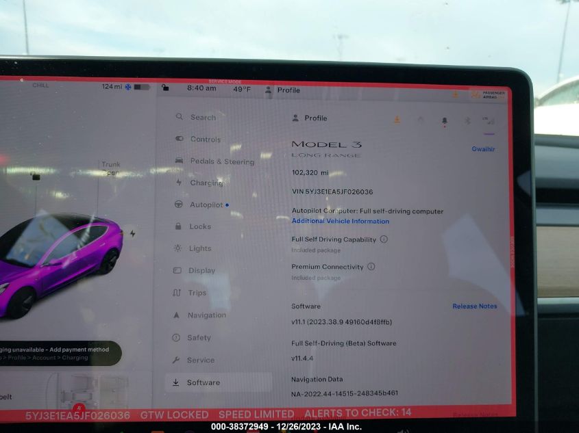 2018 TESLA MODEL 3 LONG RANGE/MID RANGE - 5YJ3E1EA5JF026036