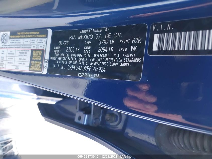2023 KIA FORTE LX/LXS - 3KPF24ADXPE595924