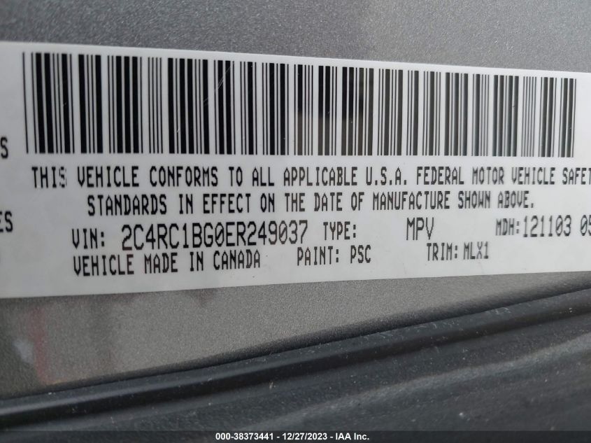 2014 CHRYSLER TOWN & COUNTRY TOURING - 2C4RC1BG0ER249037