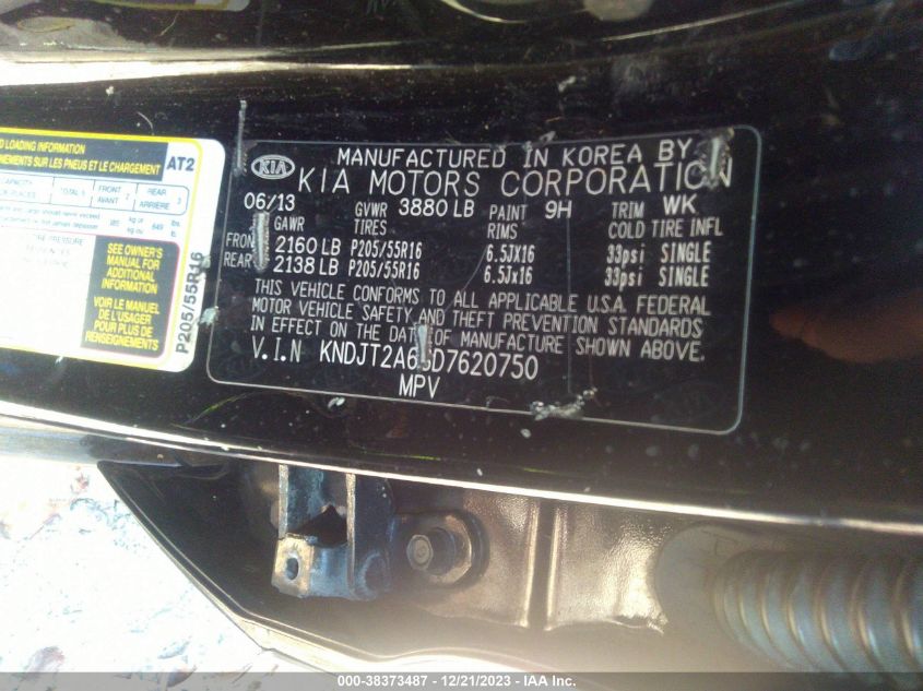 2013 KIA SOUL + - KNDJT2A68D7620750