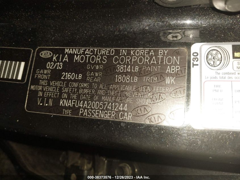 2013 KIA FORTE EX - KNAFU4A20D5741244