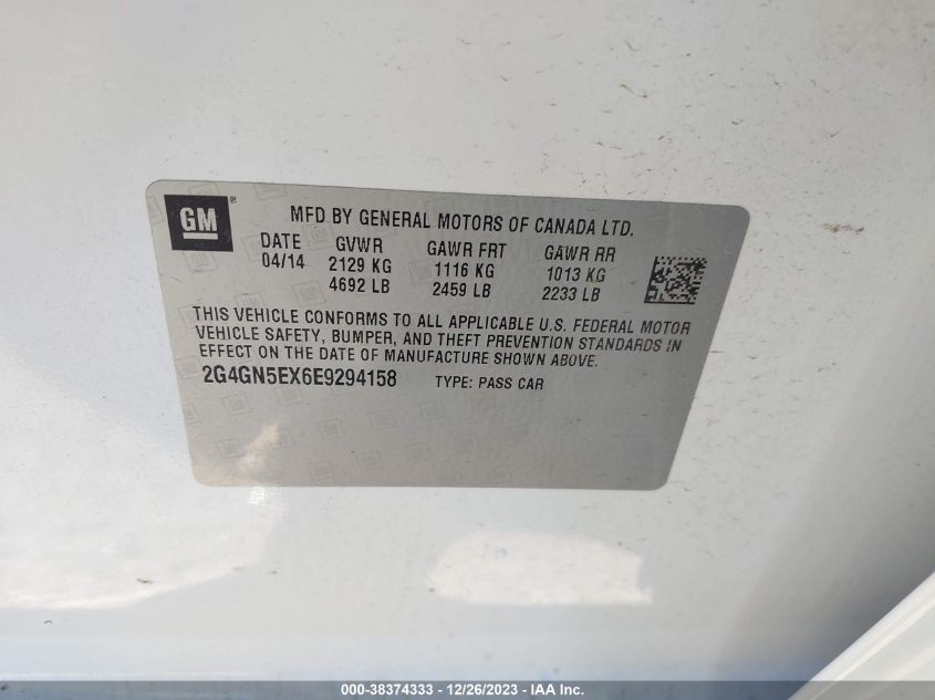 2014 BUICK REGAL PREMIUM - 2G4GN5EX6E9294158