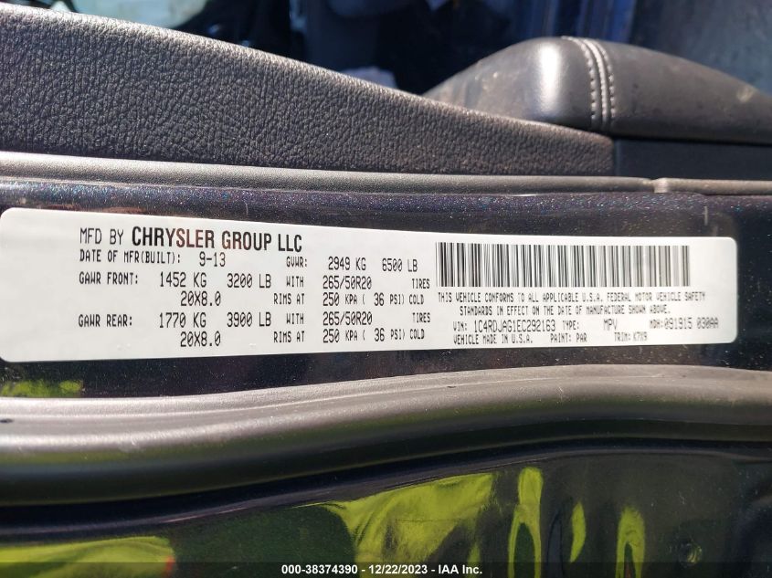 2014 DODGE DURANGO SXT - 1C4RDJAG1EC292163