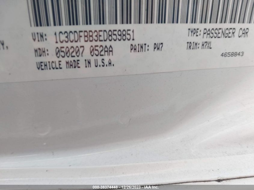 2014 DODGE DART SXT - 1C3CDFBB3ED859851
