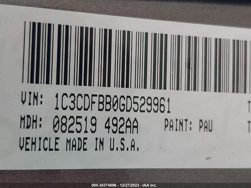 2016 DODGE DART SXT - 1C3CDFBB0GD529961
