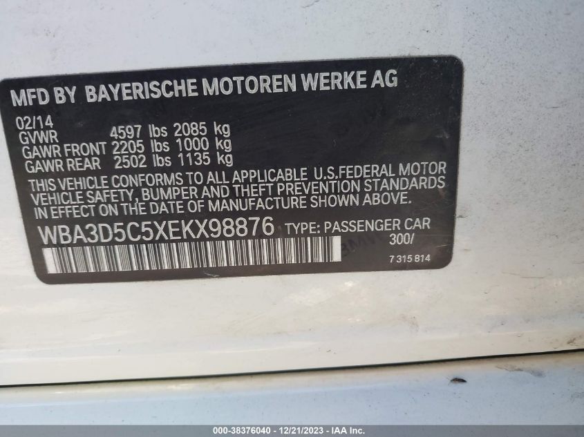 2014 BMW 328D XDRIVE WBA3D5C5XEKX98876