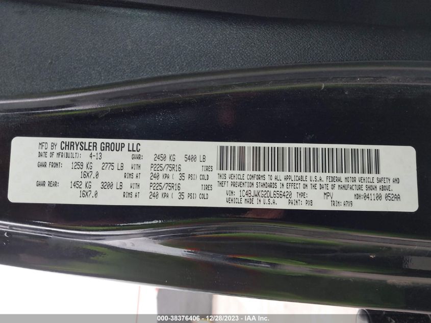 2013 JEEP WRANGLER UNLIMITED SPORT RHD - 1C4BJWKG2DL656420