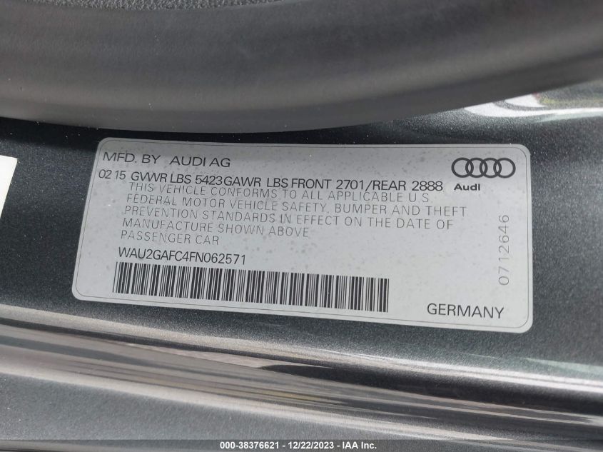 2015 AUDI A7 PRESTIGE - WAU2GAFC4FN062571