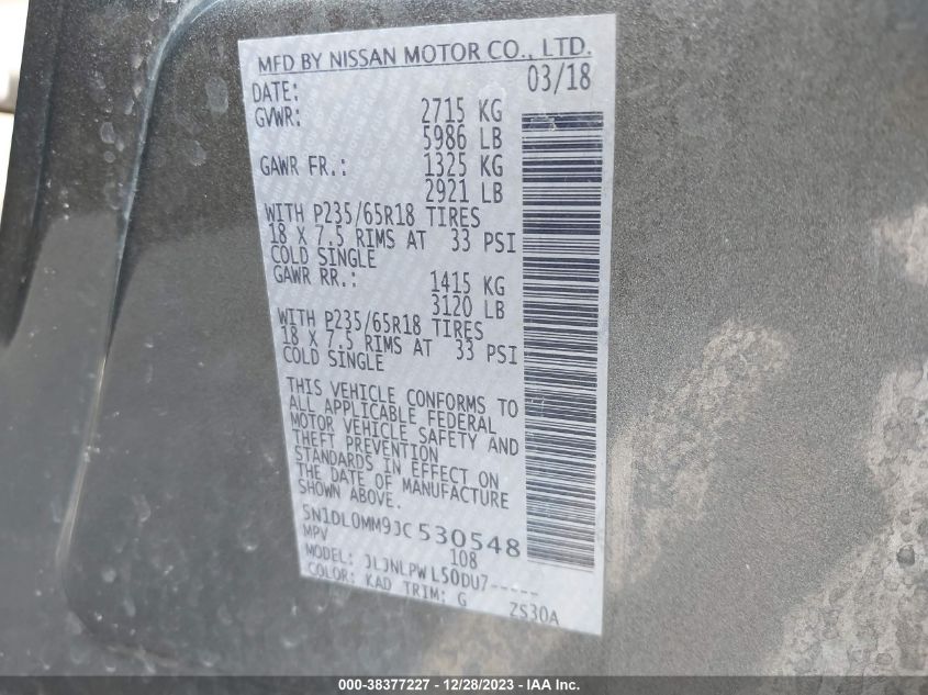2018 INFINITI QX60 - 5N1DL0MM9JC530548