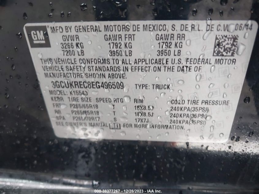 2014 CHEVROLET SILVERADO 1500 1LT - 3GCUKREC8EG496509