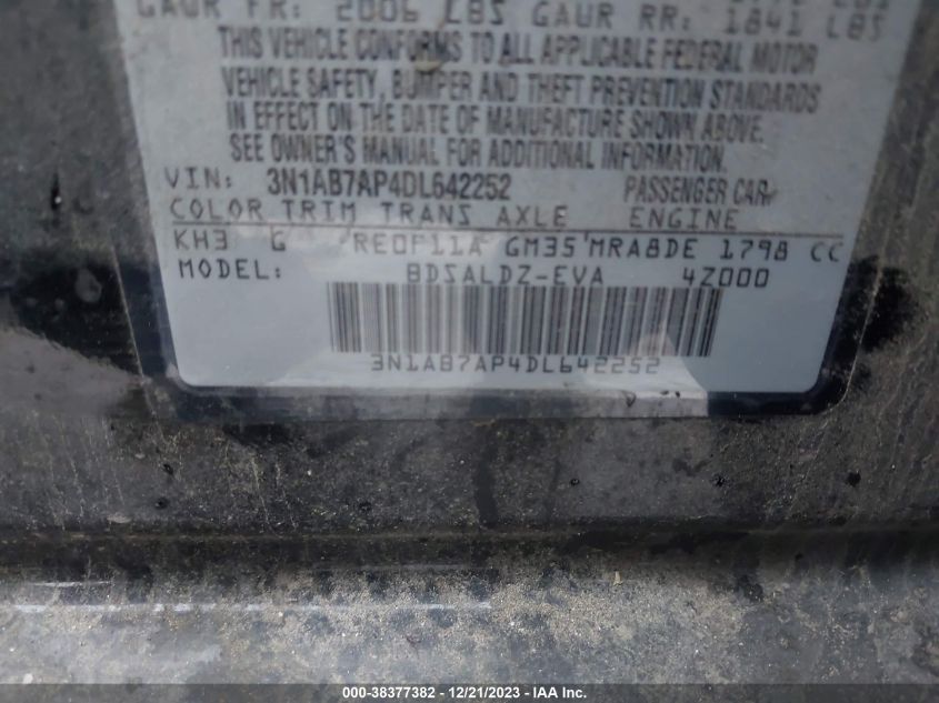 2013 NISSAN SENTRA SV - 3N1AB7AP4DL642252