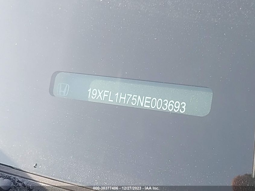 2022 HONDA CIVIC EXL - 19XFL1H75NE003693