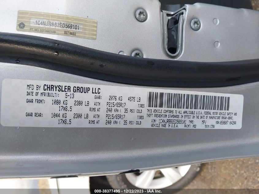 2014 JEEP PATRIOT SPORT - 1C4NJRBB2ED569101
