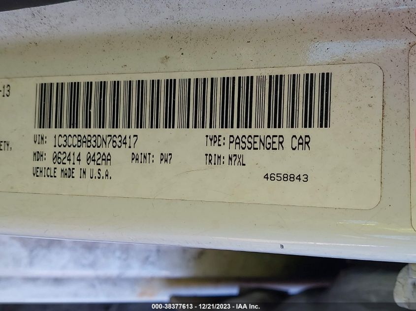 2013 CHRYSLER 200 LX - 1C3CCBAB3DN763417