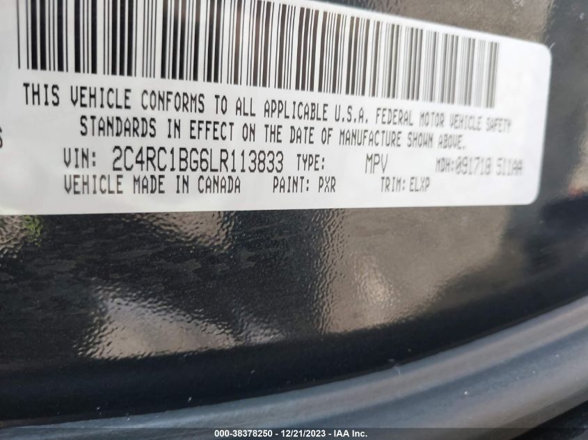 2C4RC1BG6LR113833 2020 CHRYSLER PACIFICA, photo no. 9