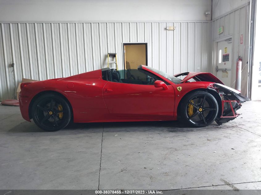 2013 FERRARI 458 SPIDER ZFF68NHAXD0190930