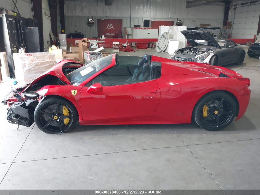 2013 FERRARI 458 SPIDER ZFF68NHAXD0190930