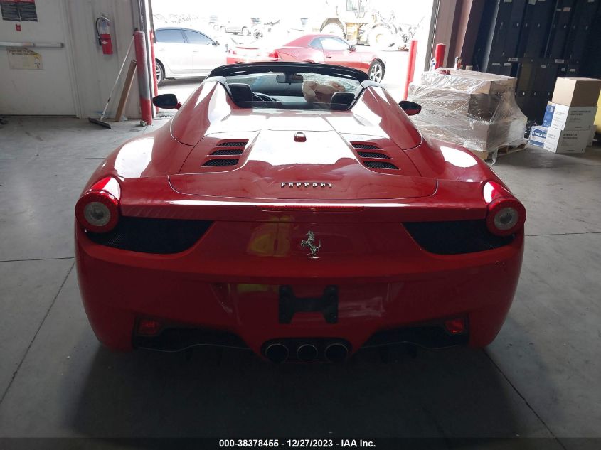 2013 FERRARI 458 SPIDER ZFF68NHAXD0190930