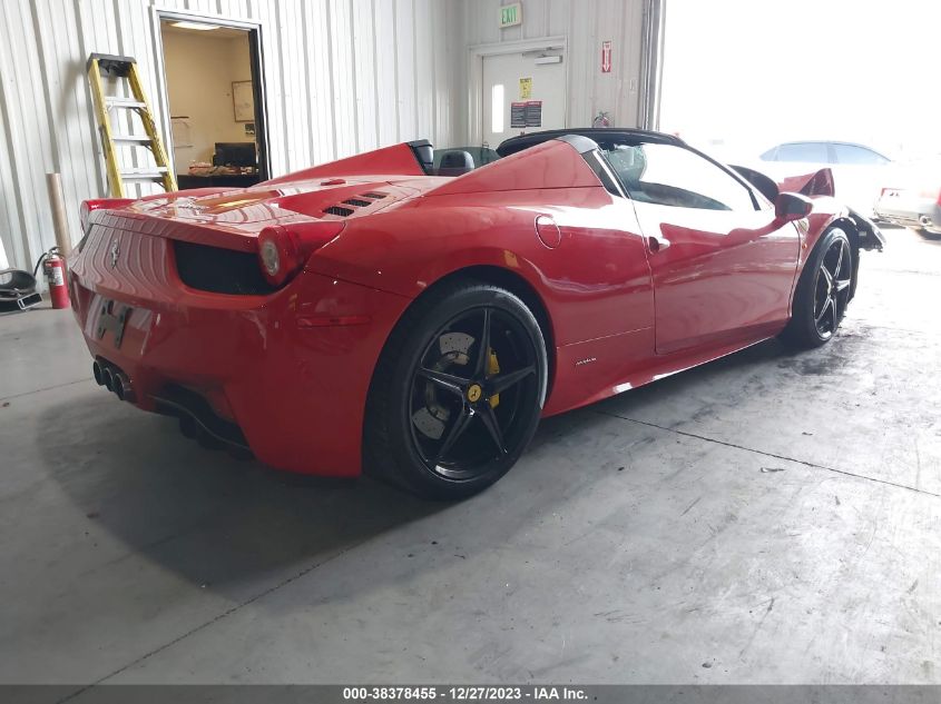 2013 FERRARI 458 SPIDER ZFF68NHAXD0190930