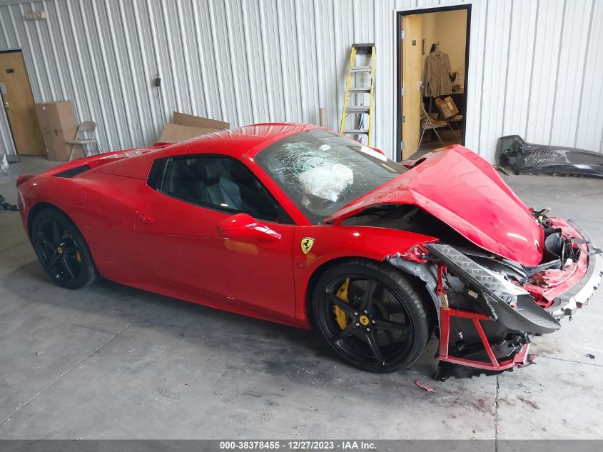 2013 FERRARI 458 SPIDER ZFF68NHAXD0190930