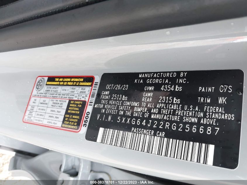 2024 KIA K5 GT LINE - 5XXG64J22RG256687