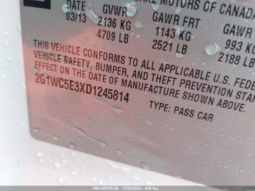 2013 CHEVROLET IMPALA LTZ - 2G1WC5E3XD1245814