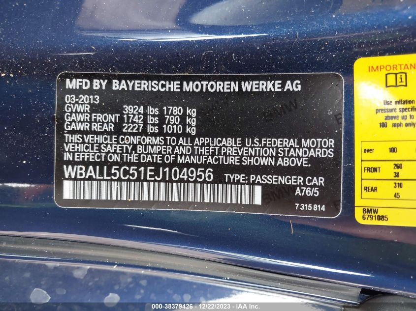 2014 BMW Z4 SDRIVE28I WBALL5C51EJ104956