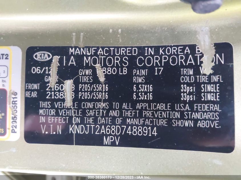 2013 KIA SOUL + - KNDJT2A68D7488914