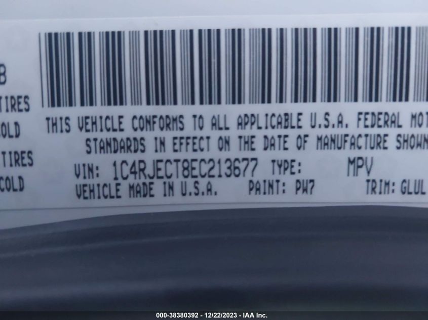 2014 JEEP GRAND CHEROKEE OVERLAND - 1C4RJECT8EC213677