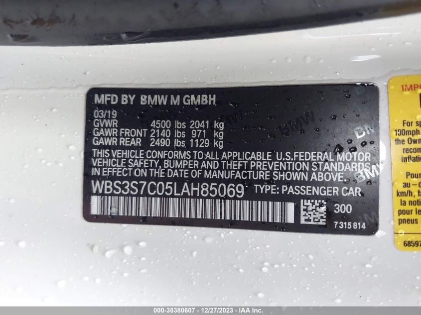 2020 BMW M4 CS - WBS3S7C05LAH85069